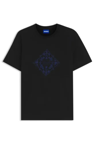 T-Shirt mit Rundhalsausschnitt aus atmungsaktiver Baumwolle