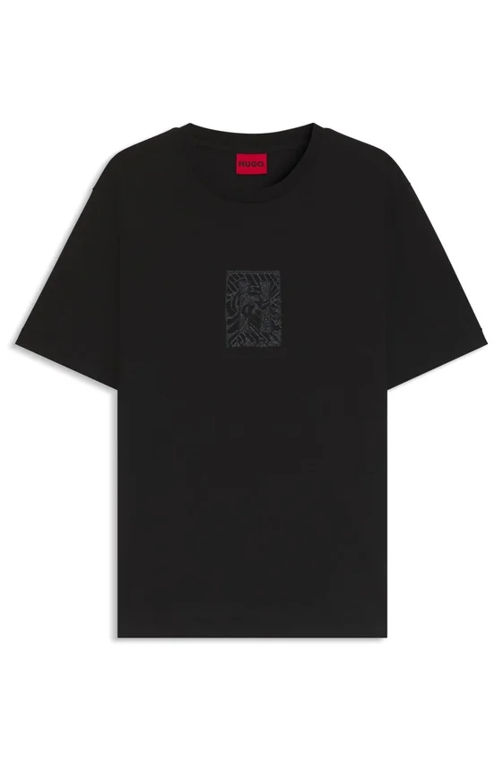 T-Shirt mit Stickmotiv aus Baumwolljersey T-Shirt mit Stickmotiv aus Baumwolljersey