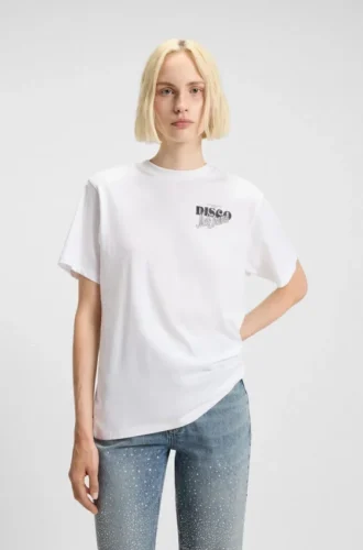 T-Shirt mit Strassverzierung aus Baumwolljersey