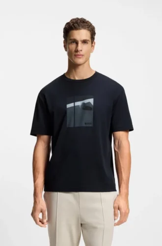 T-Shirt mit Tennis-Motiv aus Pima-Baumwolle