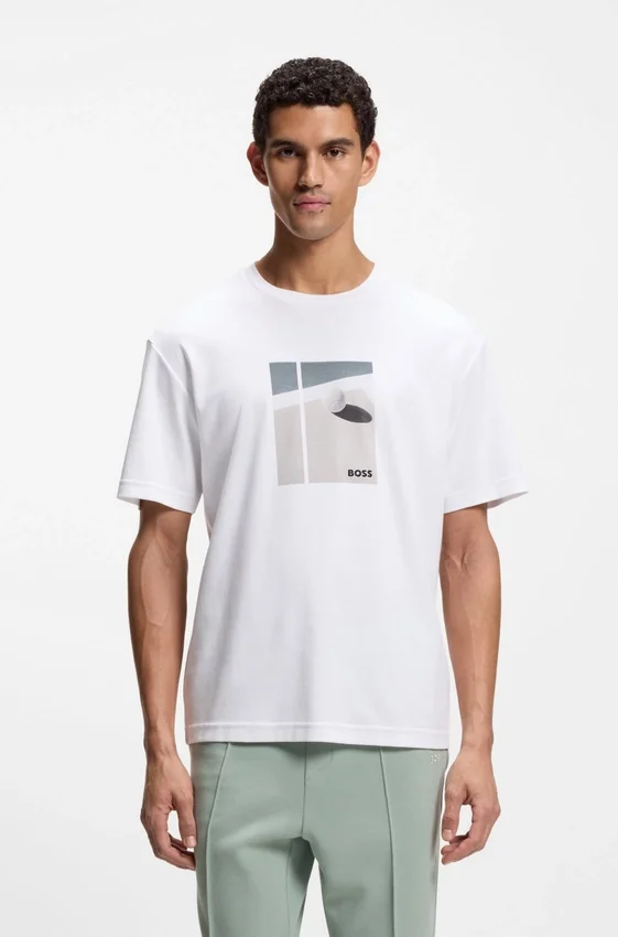 T-Shirt mit Tennis-Motiv aus Pima-Baumwolle T-Shirt mit Tennis-Motiv aus Pima-Baumwolle