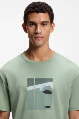 T-Shirt mit Tennis-Motiv aus Pima-Baumwolle