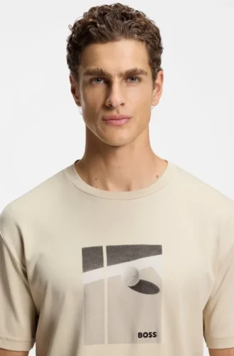 T-Shirt mit Tennis-Motiv aus Pima-Baumwolle