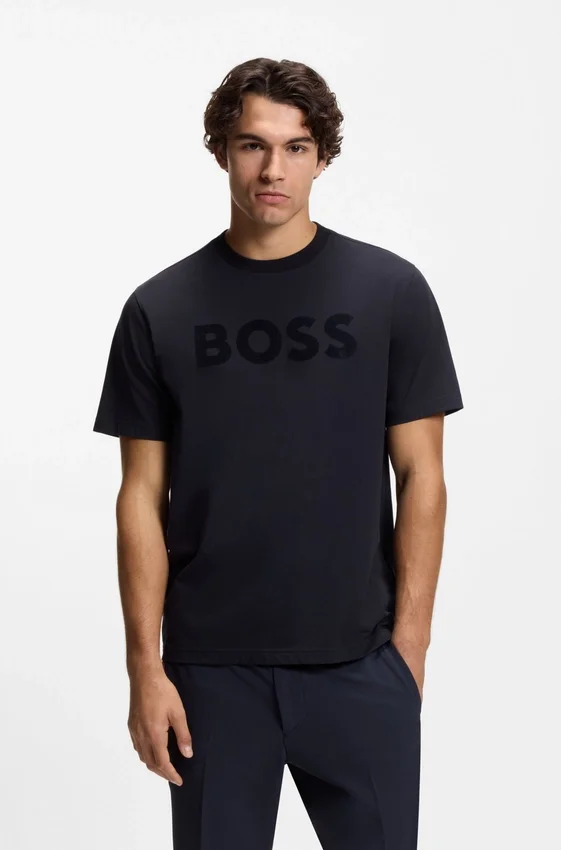 T-Shirt mit tonigem Logo aus Stretch-Baumwolle T-Shirt mit tonigem Logo aus Stretch-Baumwolle