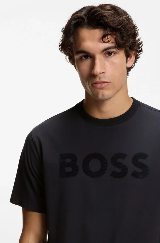 T-Shirt mit tonigem Logo aus Stretch-Baumwolle T-Shirt mit tonigem Logo aus Stretch-Baumwolle