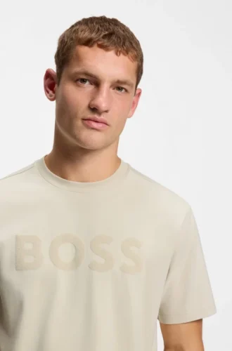 T-Shirt mit tonigem Logo aus Stretch-Baumwolle