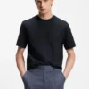 T-Shirt mit vertikalen Streifen aus merzerisierter Baumwolle T-Shirt mit vertikalen Streifen aus merzerisierter Baumwolle