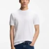 T-Shirt mit vertikalen Streifen aus merzerisierter Baumwolle T-Shirt mit vertikalen Streifen aus merzerisierter Baumwolle