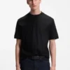 T-Shirt mit vertikalen Streifen aus merzerisierter Baumwolle T-Shirt mit vertikalen Streifen aus merzerisierter Baumwolle