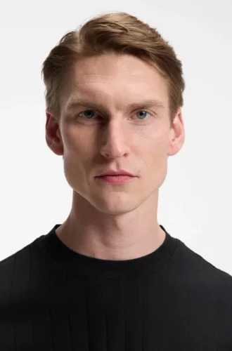 T-Shirt mit vertikalen Streifen aus merzerisierter Baumwolle