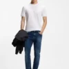T-Shirt mit vertikalen Streifen aus merzerisierter Baumwolle T-Shirt mit vertikalen Streifen aus merzerisierter Baumwolle