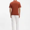 T-Shirt mit Zopfmuster aus Baumwolle und Seide