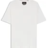T-Shirt mit Zopfmuster aus Baumwolle und Seide