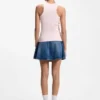 Tanktop aus Stretch-Baumwolle mit blauem Logo-Label