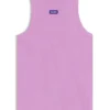 Tanktop aus Stretch-Baumwolle mit blauem Logo-Label