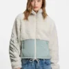 Teddyjacke mit gesticktem Logo und Colour-Blocking
