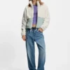 Teddyjacke mit gesticktem Logo und Colour-Blocking