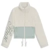 Teddyjacke mit gesticktem Logo und Colour-Blocking