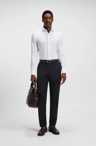 Thermoregulierende Slim-Fit-Hose aus Schurwolle