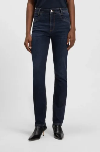 Tiefblaue Slim-Fit-Jeans aus Stretch-Denim