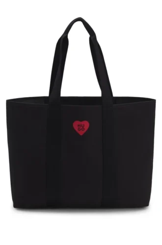 Tote-Bag mit Herz-Logo aus Baumwoll-Canvas