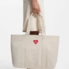 Tote-Bag mit Herz-Logo aus Baumwoll-Canvas