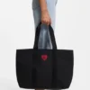Tote-Bag mit Herz-Logo aus Baumwoll-Canvas