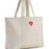 Tote-Bag mit Herz-Logo aus Baumwoll-Canvas
