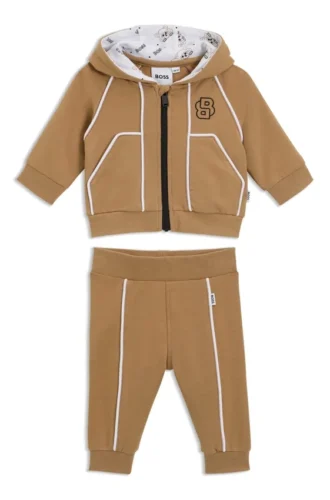 Trainingsanzug für Kinder aus Stretch-Baumwolle mit Double-B-Monogramm