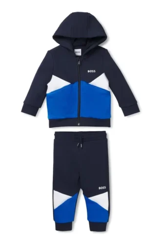 Trainingsanzug für Kinder mit Colour-Blocking und Logo-Prints