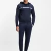 Trainingshose aus Baumwollfrottee mit Logo und Streifen