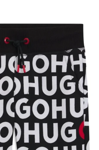 Trainingshose für Kinder aus Baumwollmischung mit wiederkehrendem Logo-Print