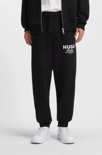 Trainingshose mit Logo-Print aus Baumwollfrottee