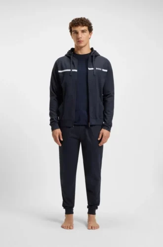 Trainingshose mit Logo-Print aus Baumwollfrottee