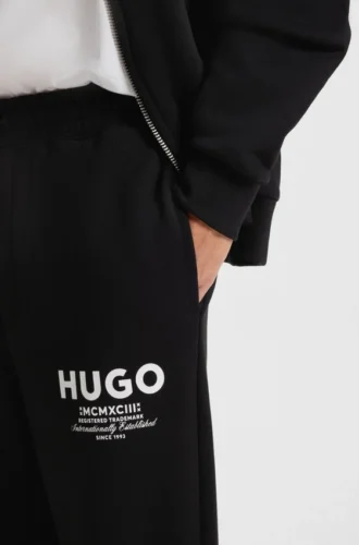 Trainingshose mit Logo-Print aus Baumwollfrottee