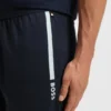 Trainingshose mit Logo-Print aus Baumwollfrottee