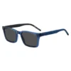 Transparent-blaue Sonnenbrille mit gemusterten Bügeln Transparent-blaue Sonnenbrille mit gemusterten Bügeln