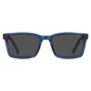 Transparent-blaue Sonnenbrille mit gemusterten Bügeln Transparent-blaue Sonnenbrille mit gemusterten Bügeln