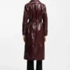 Trenchcoat aus Kunstleder mit Zweireiher-Verschluss
