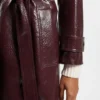 Trenchcoat aus Kunstleder mit Zweireiher-Verschluss