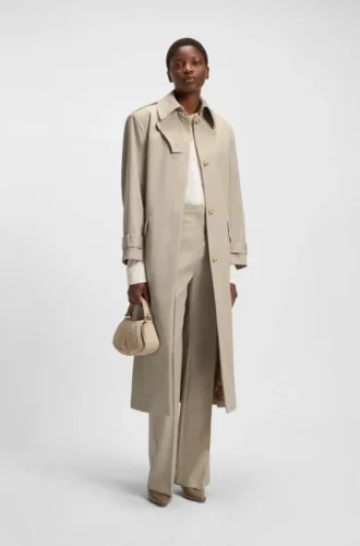 Trenchcoat aus Schurwolle mit Gürtel