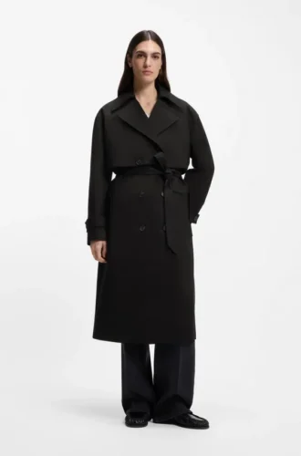 Trenchcoat mit Gürtel aus Stretch-Baumwolle