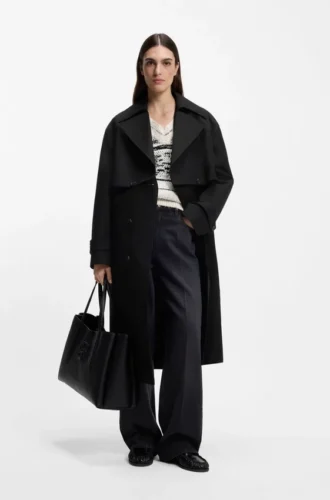 Trenchcoat mit Gürtel aus Stretch-Baumwolle