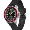 Troper-Uhr mit schwarzem Zifferblatt und Silikonarmband
