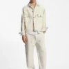 Truckerjacke in lockerer Passform aus ecrufarbenem Denim