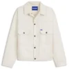 Truckerjacke in lockerer Passform aus ecrufarbenem Denim