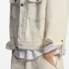 Truckerjacke in lockerer Passform aus ecrufarbenem Denim