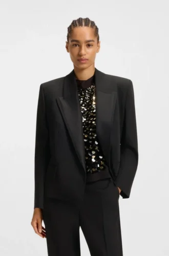 Tuxedo-Blazer in Relaxed-Fit aus Twill aus Schurwolle