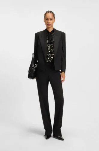 Tuxedo-Blazer in Relaxed-Fit aus Twill aus Schurwolle