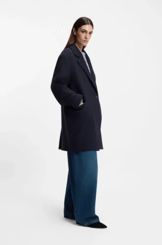 Twill-Mantel im Blazer-Stil